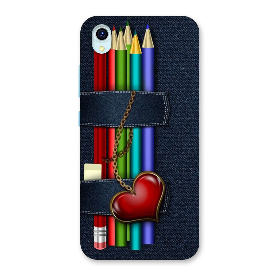 Denim Colorful Pencils Back Case for Vivo Y1s