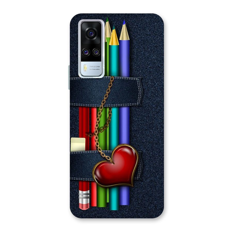 Denim Colorful Pencils Back Case for Vivo Y31
