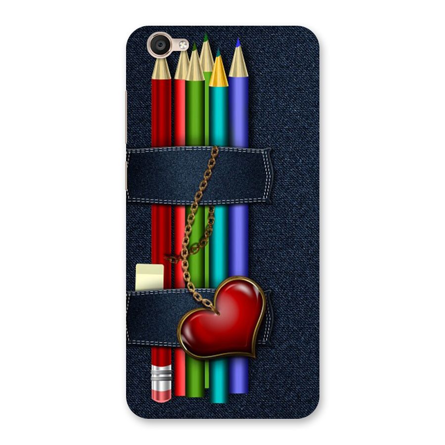 Denim Colorful Pencils Back Case for Vivo Y55s
