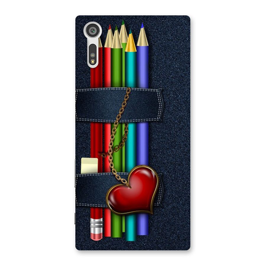 Denim Colorful Pencils Back Case for Xperia XZ