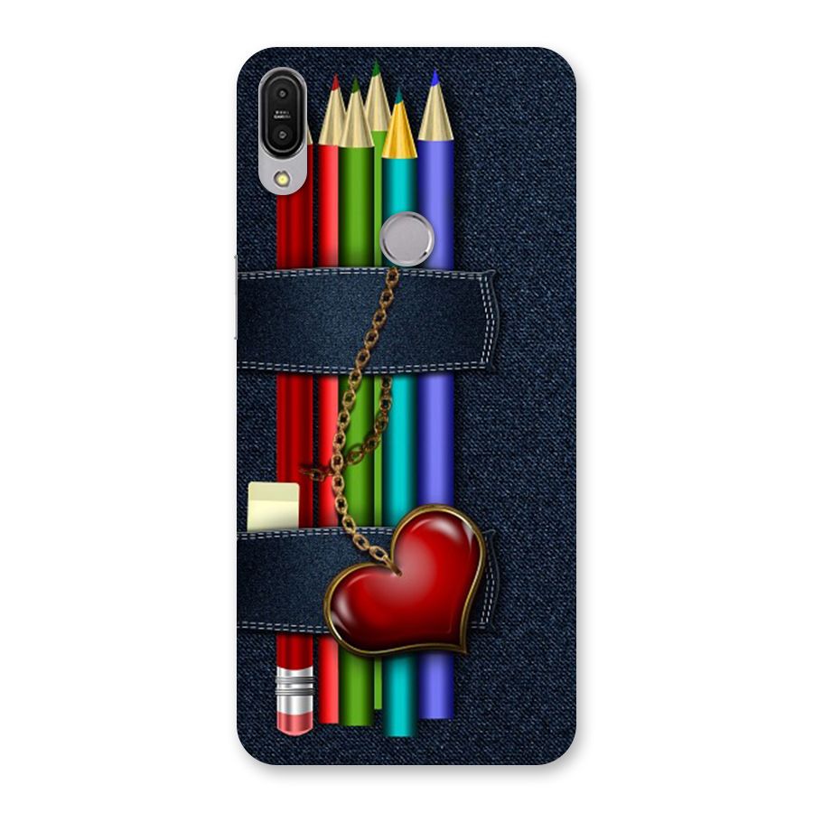 Denim Colorful Pencils Back Case for Zenfone Max Pro M1