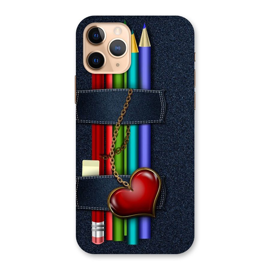 Denim Colorful Pencils Back Case for iPhone 11 Pro