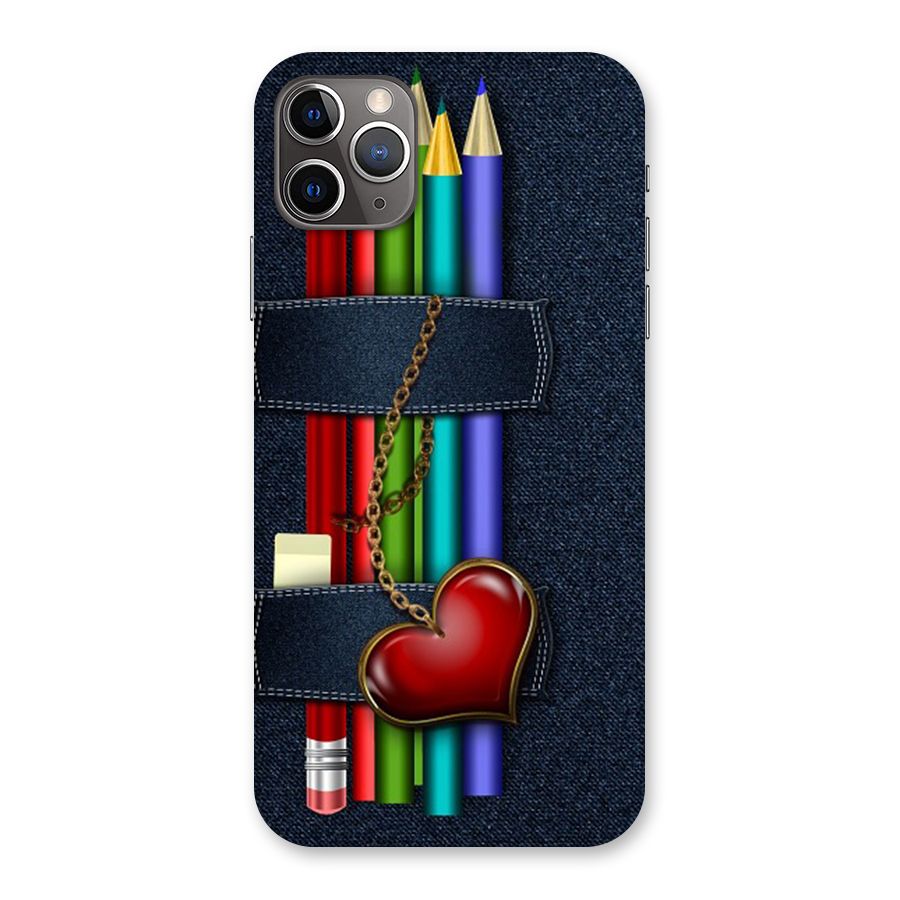 Denim Colorful Pencils Back Case for iPhone 11 Pro Max