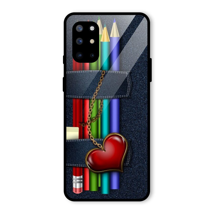 Denim Colorful Pencils Glass Back Case for OnePlus 8T