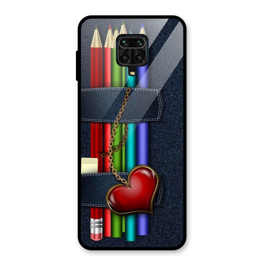 Denim Colorful Pencils Glass Back Case for Poco M2 Pro