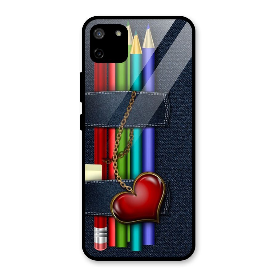 Denim Colorful Pencils Glass Back Case for Realme C11
