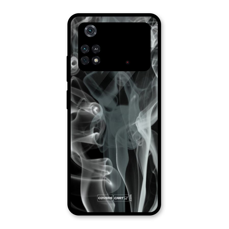 Dense Smoke Glass Back Case for Poco M4 Pro 4G