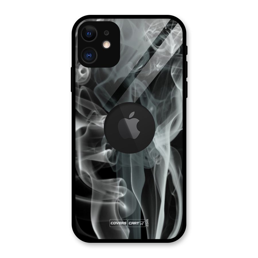 Dense Smoke Glass Back Case for iPhone 11 Logo Cut