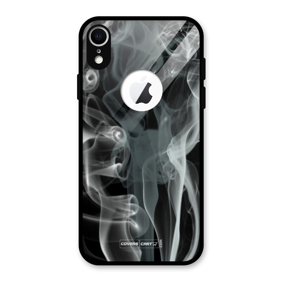 Dense Smoke Glass Back Case for iPhone XR Logo Cut