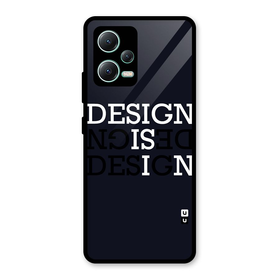 Design is In Typography Glass Back Case for Redmi Note 12 5G