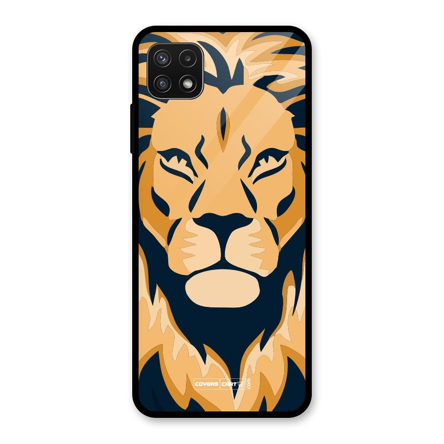 Designer Lion Glass Back Case for Galaxy A22 5G
