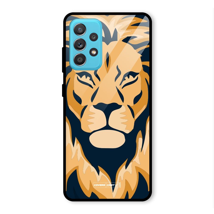 Designer Lion Glass Back Case for Galaxy A52s 5G