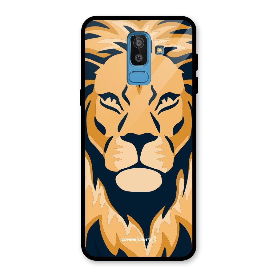Designer Lion Glass Back Case for Galaxy J8