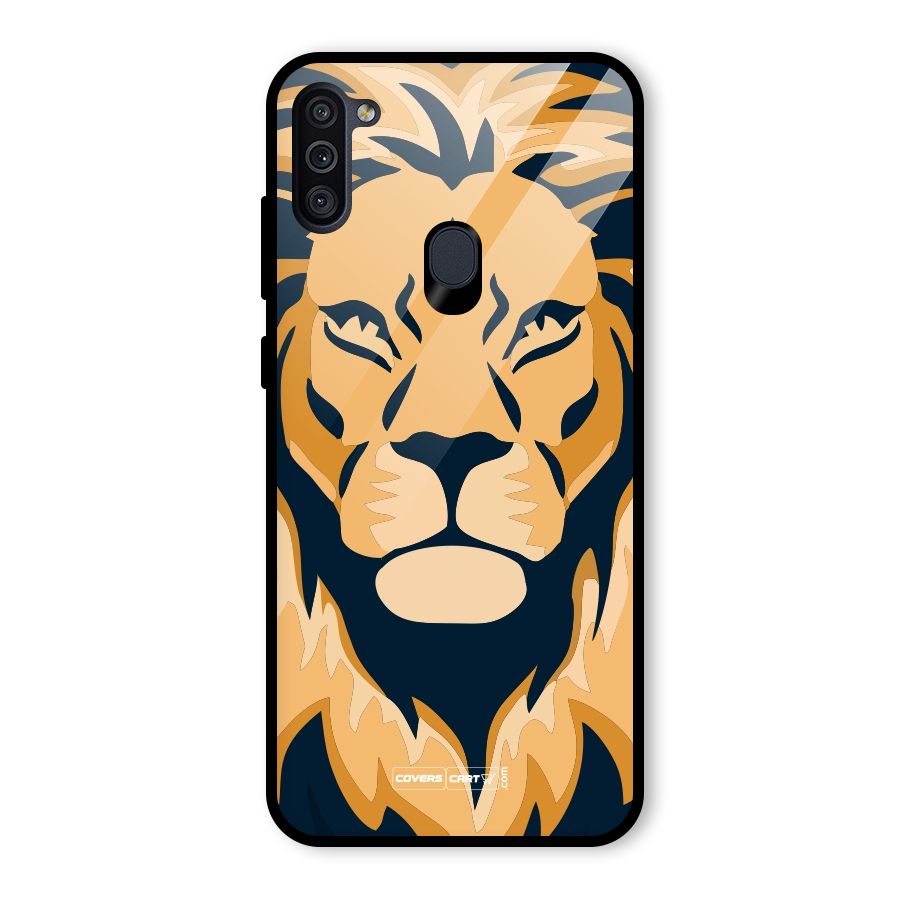 Designer Lion Glass Back Case for Galaxy M11