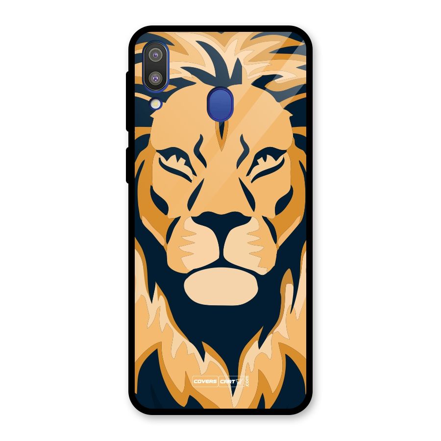Designer Lion Glass Back Case for Galaxy M20