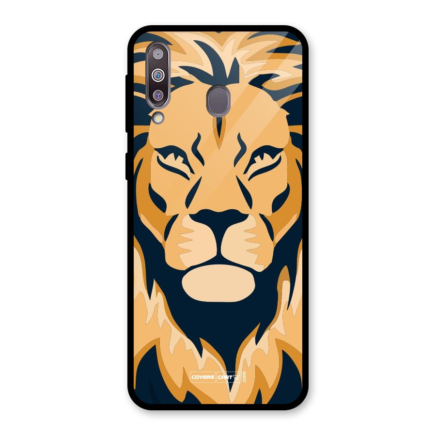 Designer Lion Glass Back Case for Galaxy M30