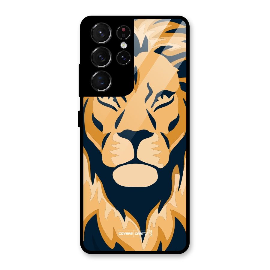 Designer Lion Glass Back Case for Galaxy S21 Ultra 5G