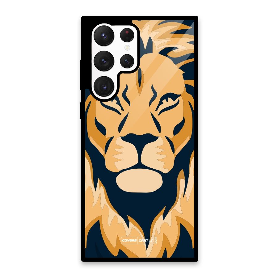 Designer Lion Glass Back Case for Galaxy S22 Ultra 5G