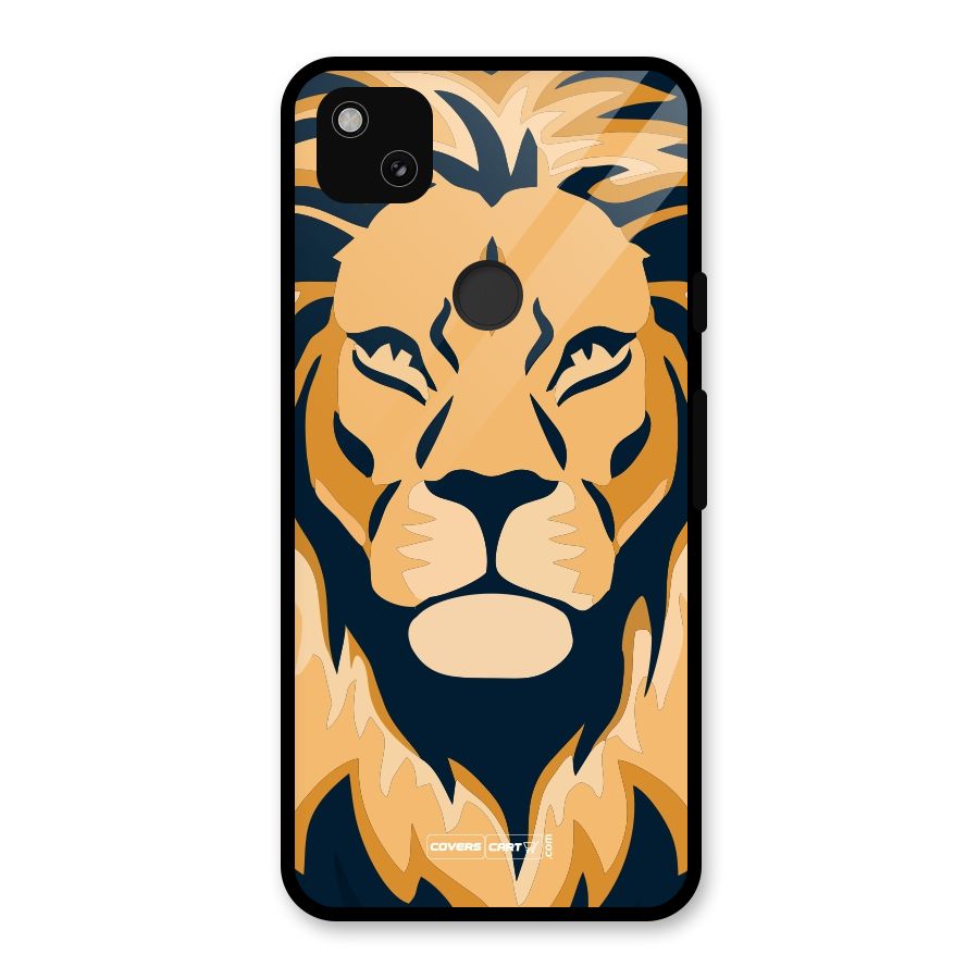 Designer Lion Glass Back Case for Google Pixel 4a