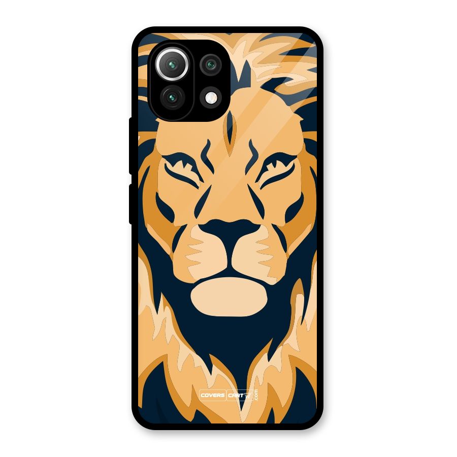 Designer Lion Glass Back Case for Mi 11 Lite NE 5G