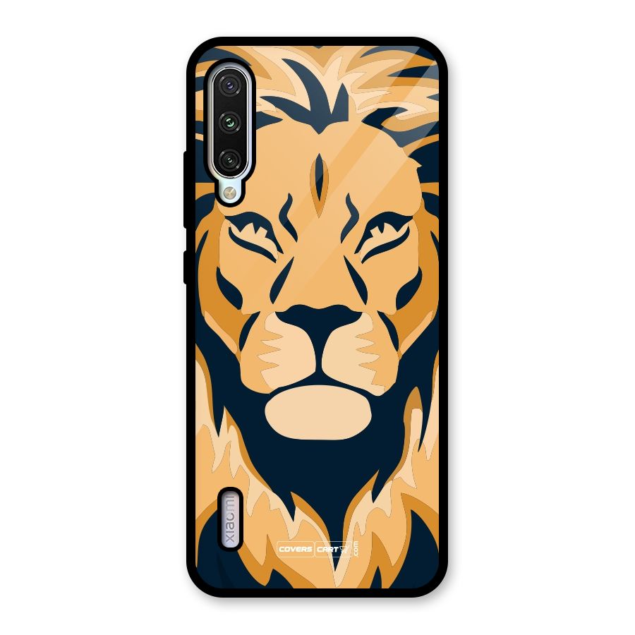 Designer Lion Glass Back Case for Mi A3