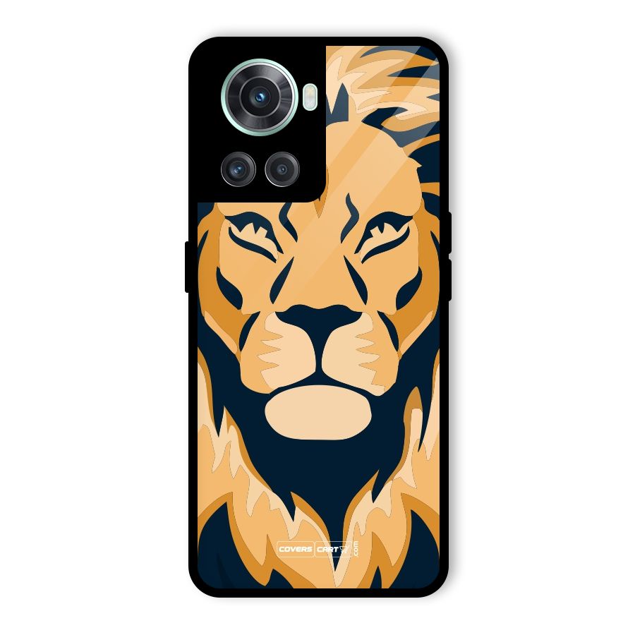 Designer Lion Glass Back Case for OnePlus 10R