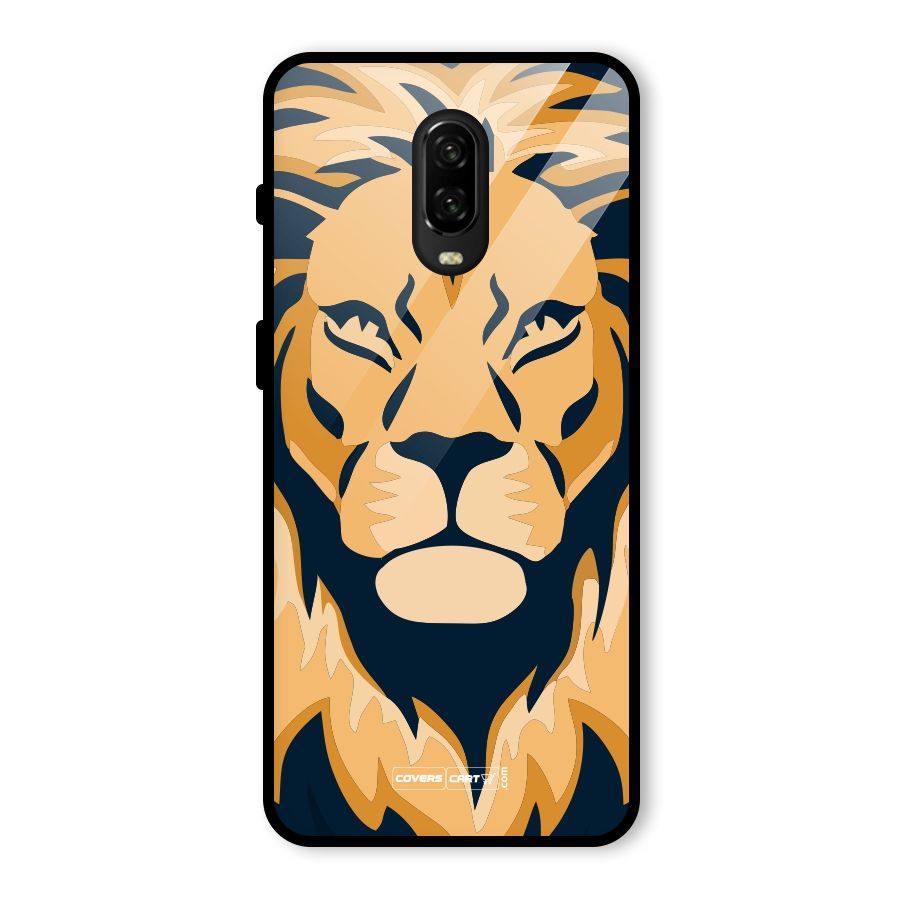 Designer Lion Glass Back Case for OnePlus 6T