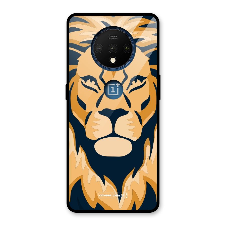 Designer Lion Glass Back Case for OnePlus 7T