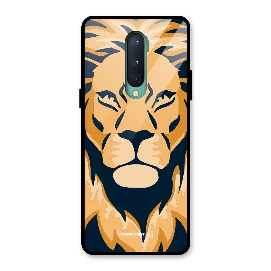 Designer Lion Glass Back Case for OnePlus 8