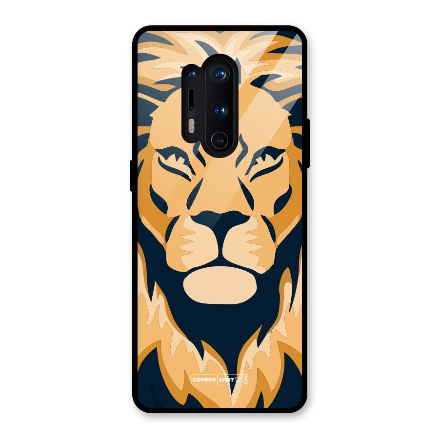 Designer Lion Glass Back Case for OnePlus 8 Pro