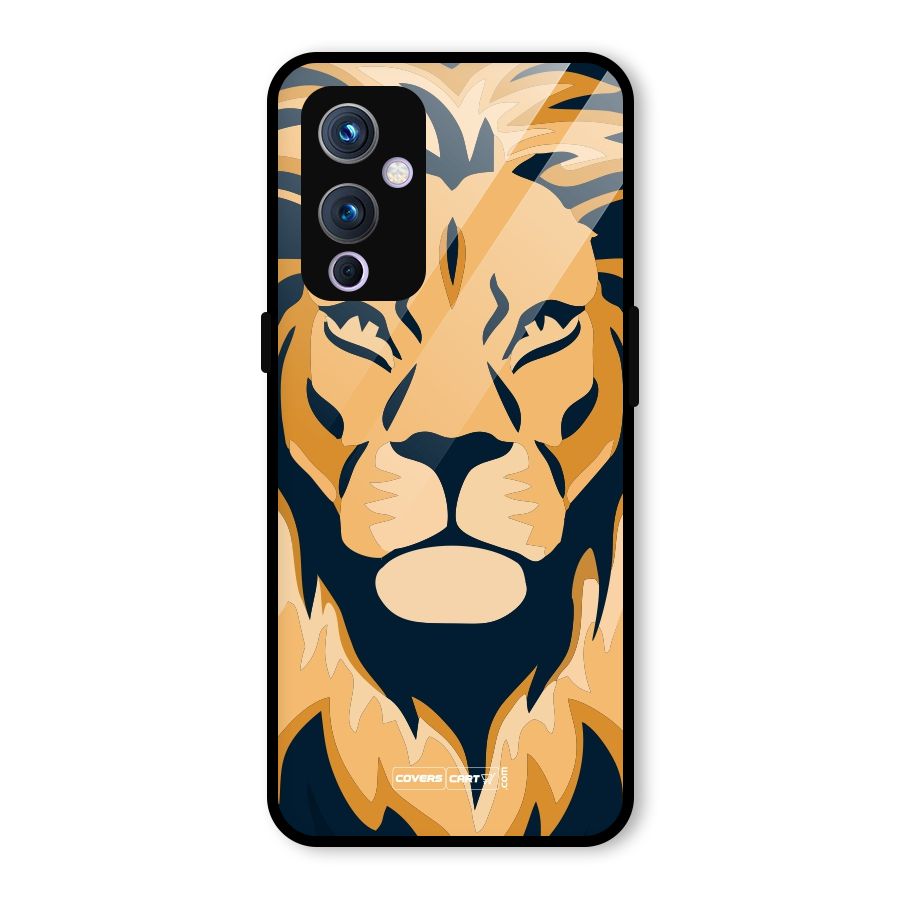 Designer Lion Glass Back Case for OnePlus 9