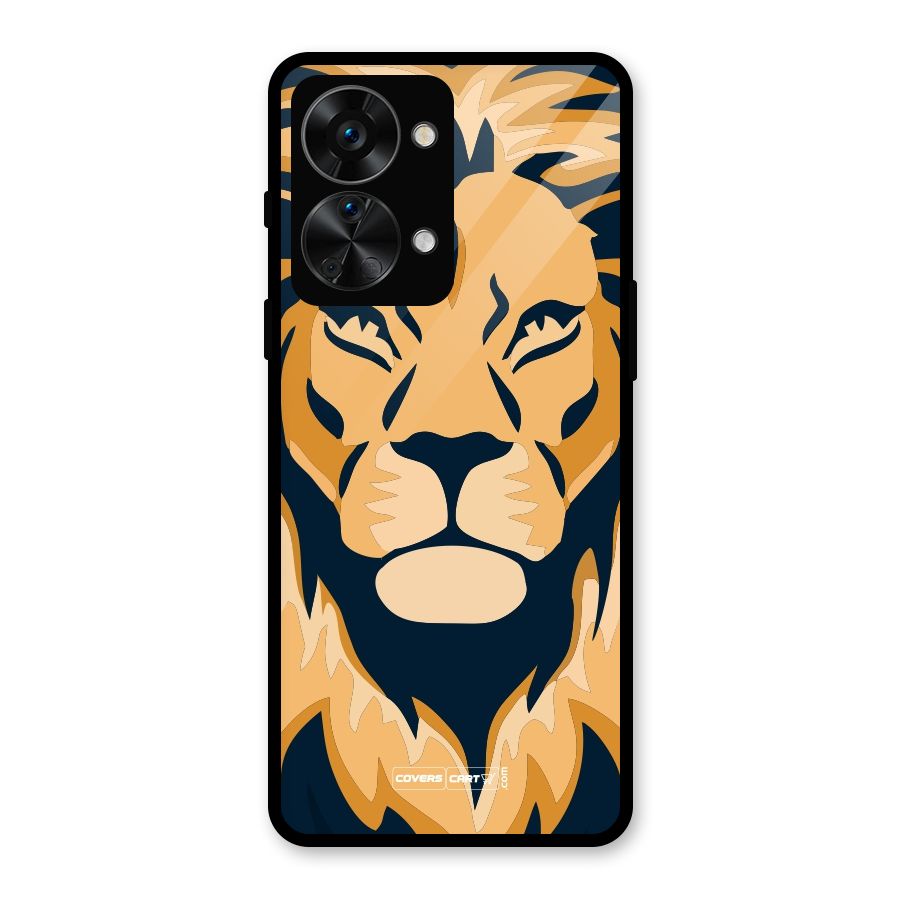 Designer Lion Glass Back Case for OnePlus Nord 2T