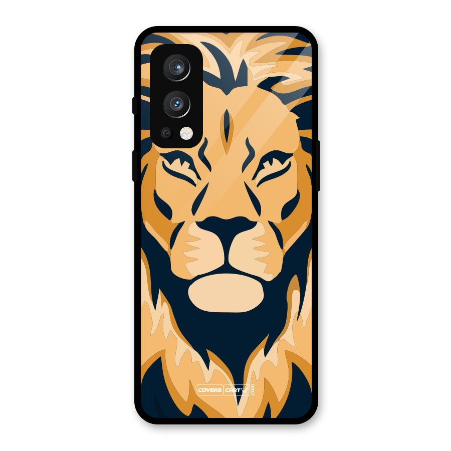 Designer Lion Glass Back Case for OnePlus Nord 2 5G