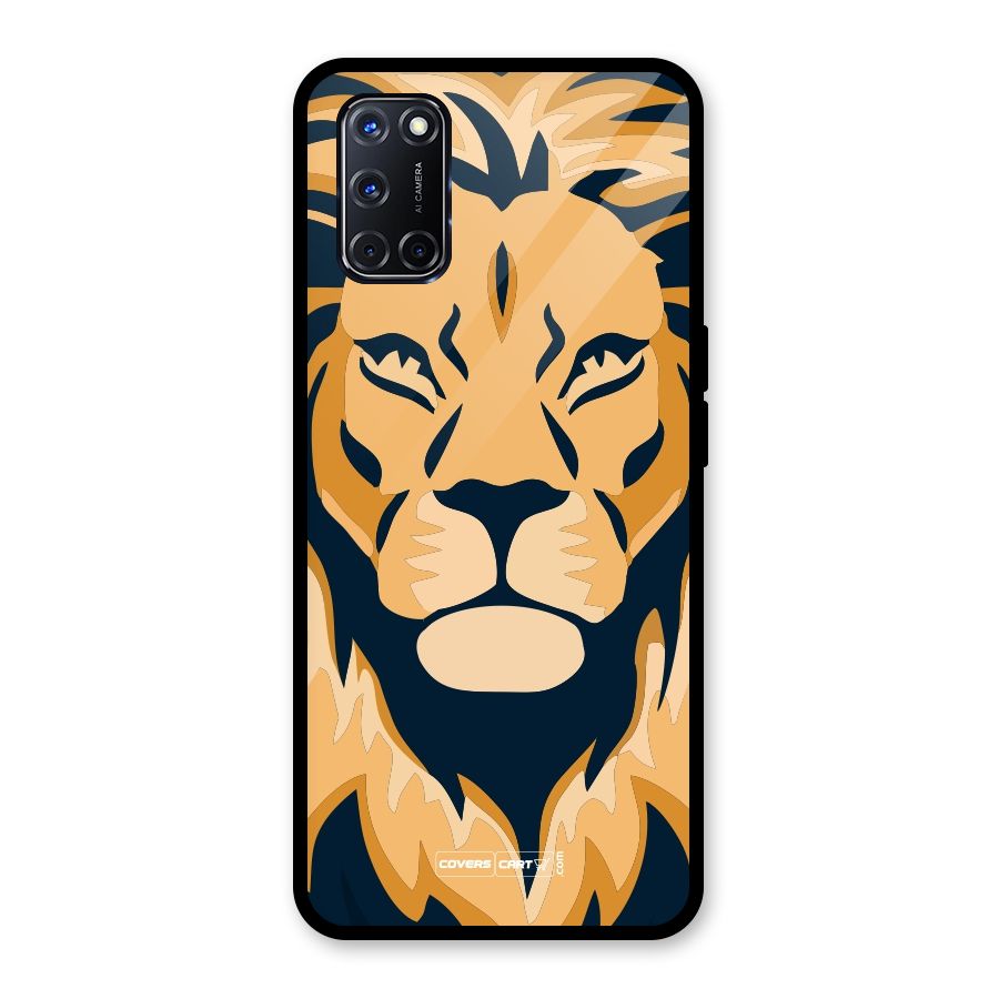 Designer Lion Glass Back Case for Oppo A52