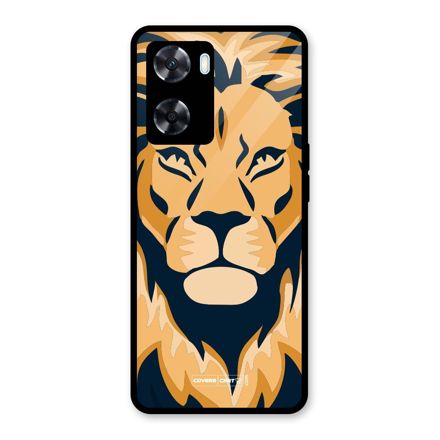Designer Lion Glass Back Case for Oppo A77