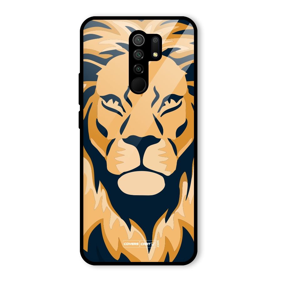 Designer Lion Glass Back Case for Poco M2
