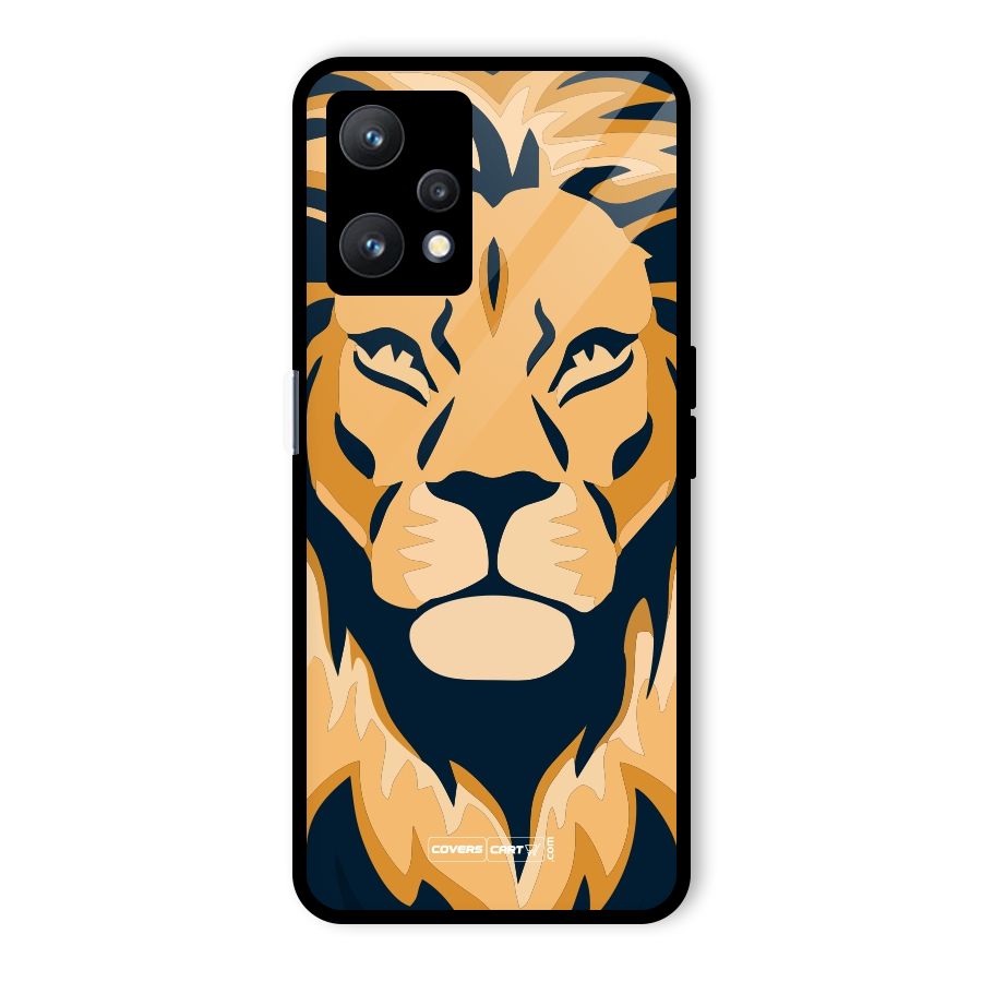 Designer Lion Glass Back Case for Realme 9 Pro 5G
