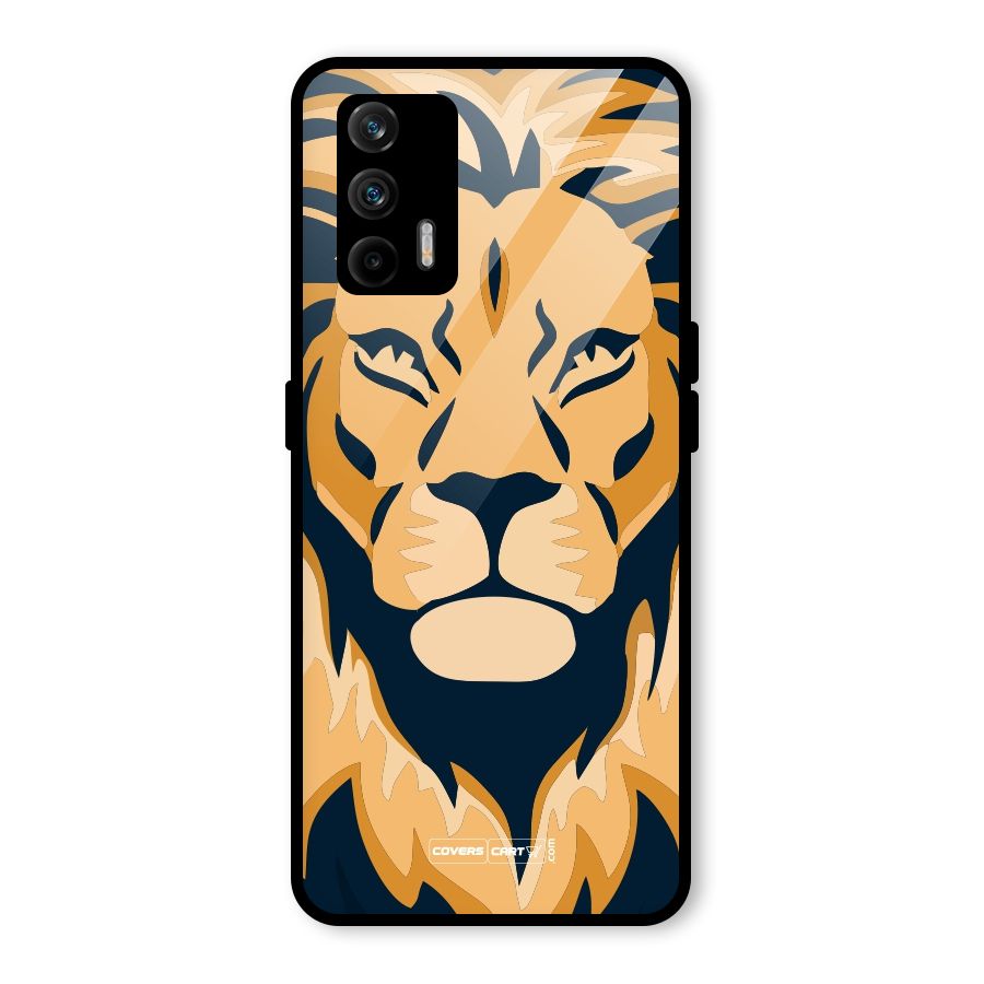 Designer Lion Glass Back Case for Realme GT 5G