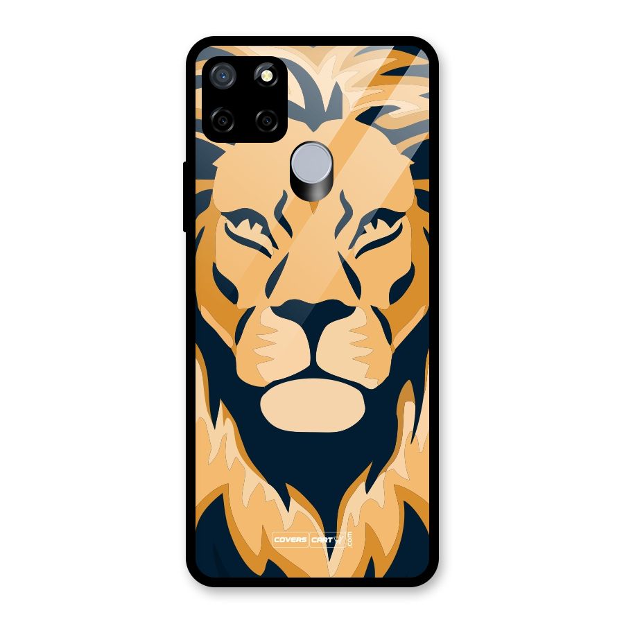 Designer Lion Glass Back Case for Realme Narzo 20