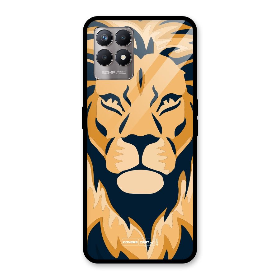 Designer Lion Glass Back Case for Realme Narzo 50