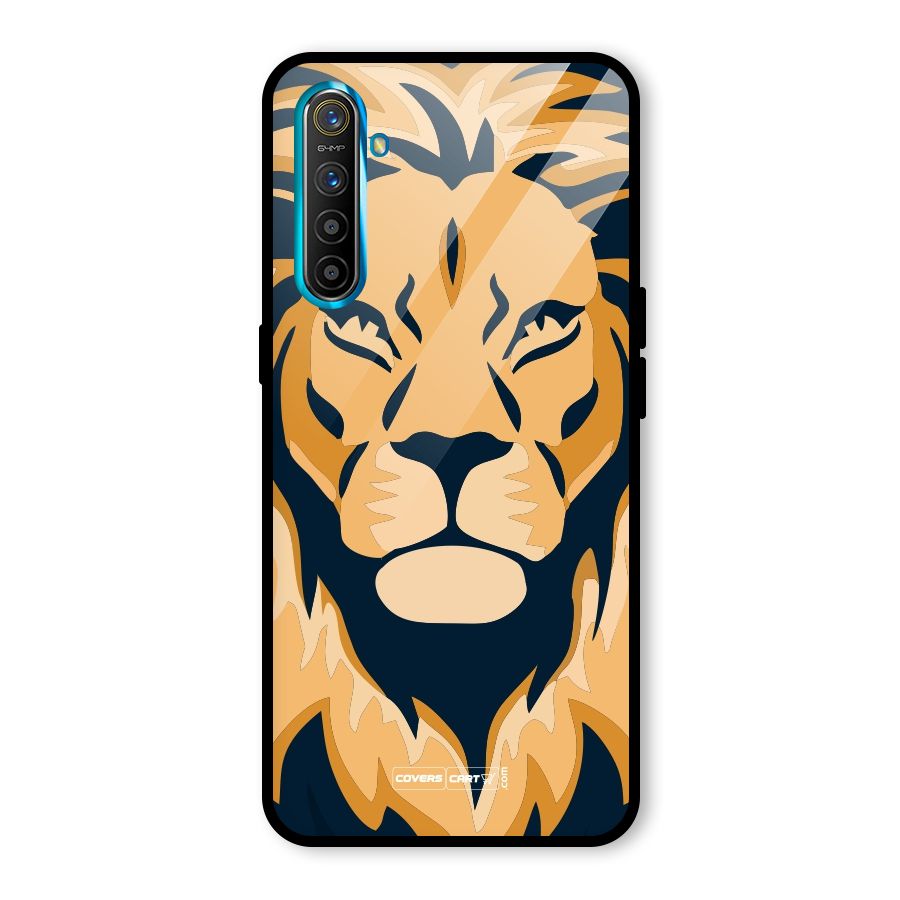 Designer Lion Glass Back Case for Realme X2