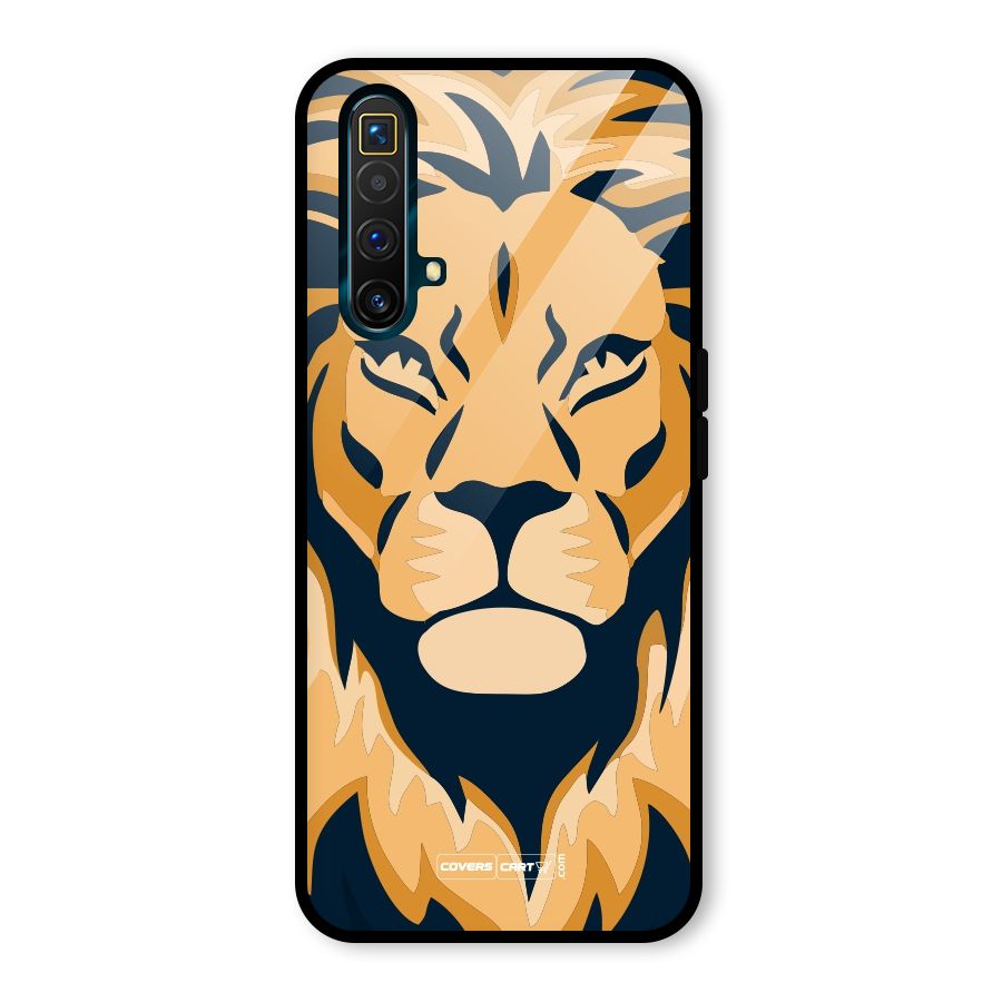 Designer Lion Glass Back Case for Realme X3 SuperZoom