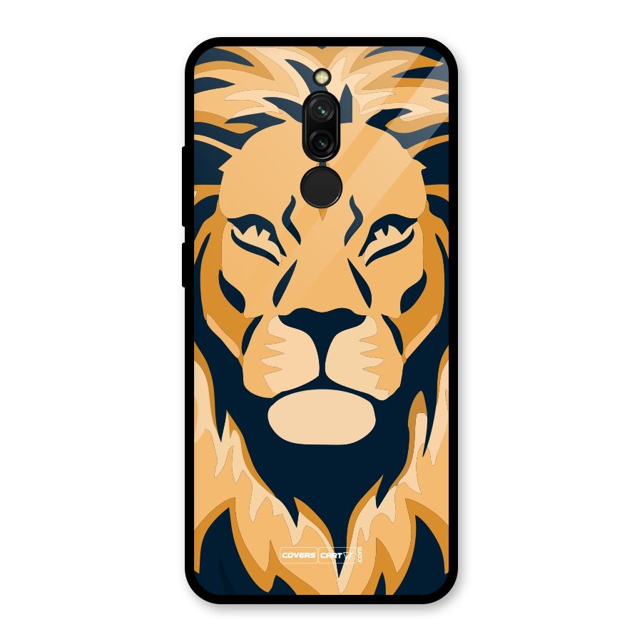 Designer Lion Glass Back Case for Redmi 8