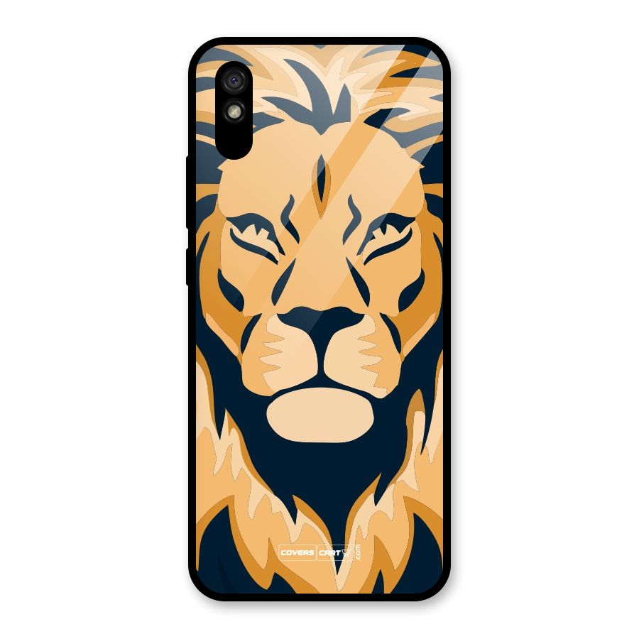 Designer Lion Glass Back Case for Redmi 9i
