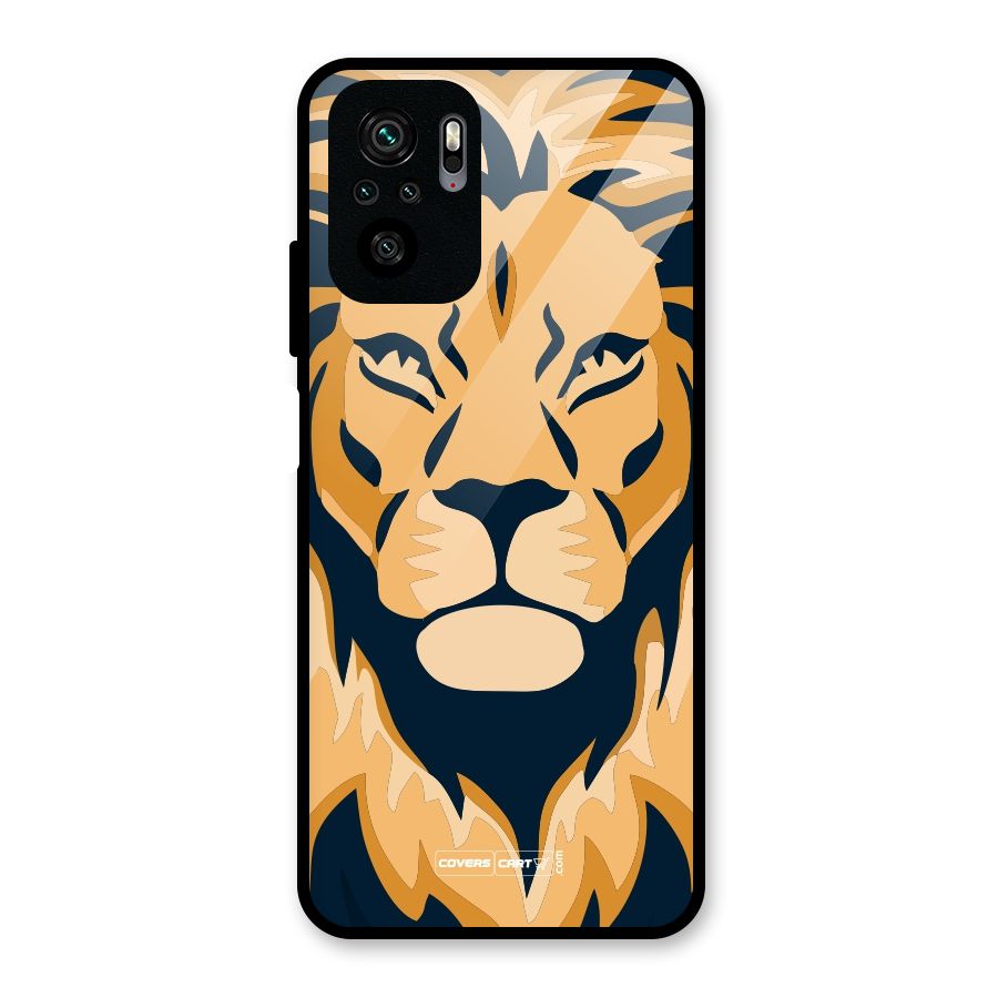 Designer Lion Glass Back Case for Redmi Note 10S