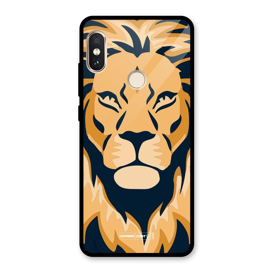 Designer Lion Glass Back Case for Redmi Note 5 Pro