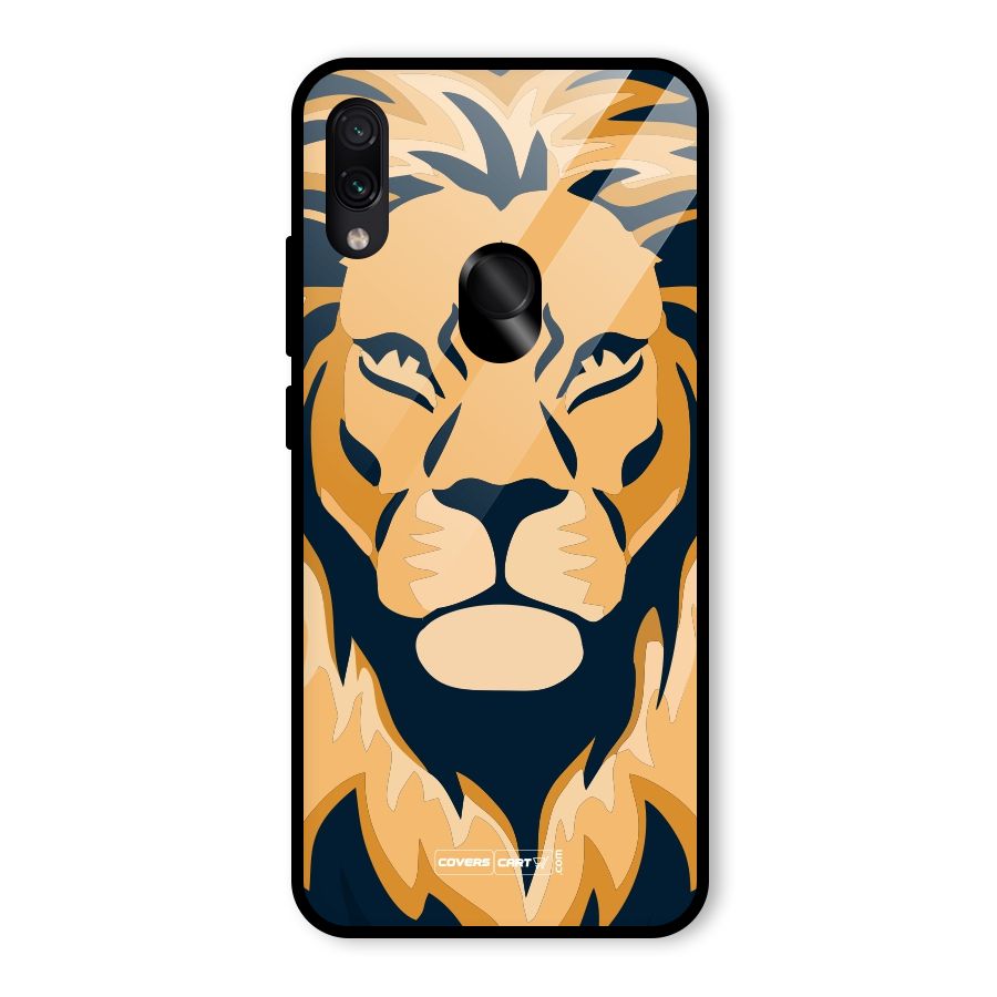 Designer Lion Glass Back Case for Redmi Note 7 Pro