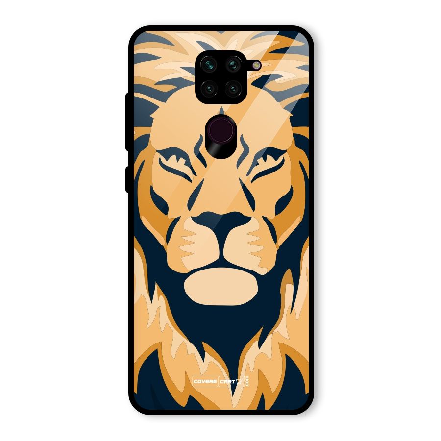 Designer Lion Glass Back Case for Redmi Note 9
