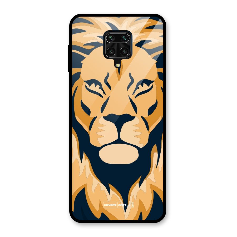 Designer Lion Glass Back Case for Redmi Note 9 Pro Max