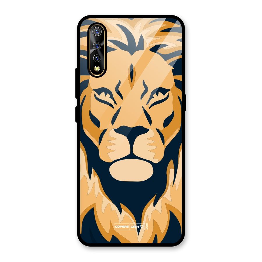 Designer Lion Glass Back Case for Vivo S1